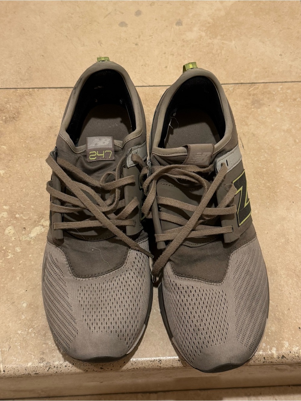 New Balance 247 Classic Olive Brown Men's Beater Sneakers Read Description